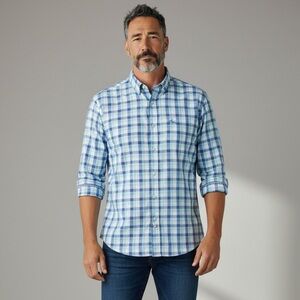 Tommy Bahama casual long sleeve 100% Pima Cotton plaid  shirt - Size: XLgT